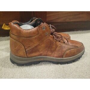 New HTF Faux Leather High Top Boots Shoes Brown Lightweight Outdoor Men 12 EU 45